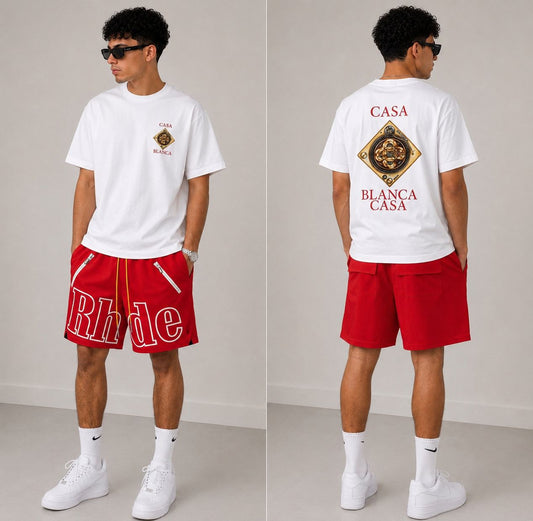 Short rhude x T-shirt Casablanca