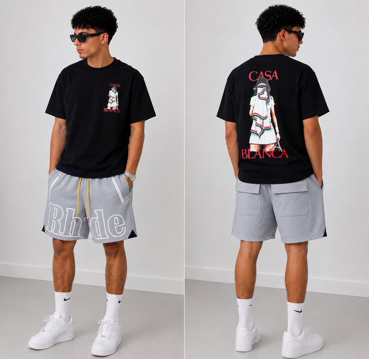 Short rhude x T-shirt Casablanca